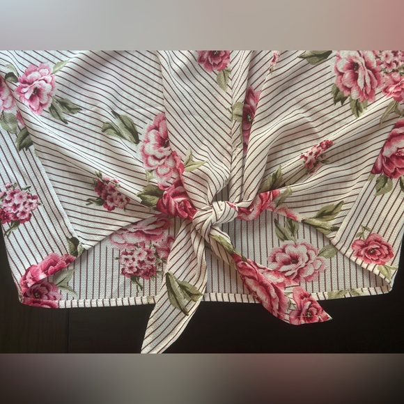 Floral Striped Women's Top - Picture 3 of 4